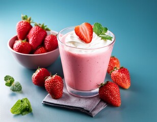 strawberry smoothie with cream