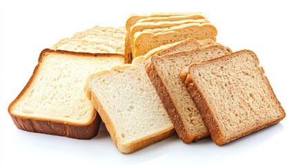 Assorted Freshly Sliced Bread Varieties on a Clean White Surface