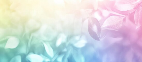 Pastel gradient background with soft blurred leaves and ample copy space for text placement