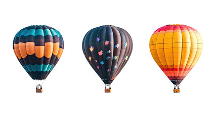 Fototapeta premium Colorful Hot Air Balloons in Various Patterns and Hues Generative AI