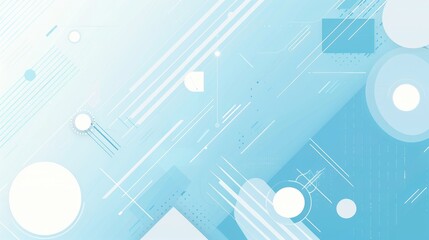 Abstract geometric design featuring light blue tones and various shapes for digital backgrounds.