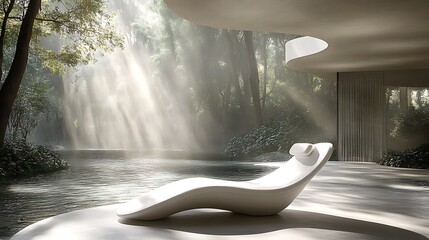 A modern 3D laminated wall with interlocking hexagonal patterns in matte white and light grey, creating a clean and contemporary look.