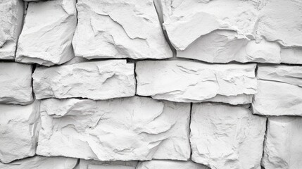White textured plaster wall with uneven stone appearance for architectural background and interior design use.