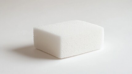 White Cleaning Sponge on Neutral Background for Professional Vehicle Maintenance and Detailing Use