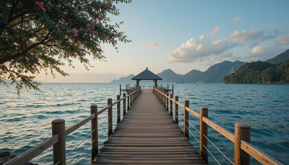 Fototapeta premium pier at sunset