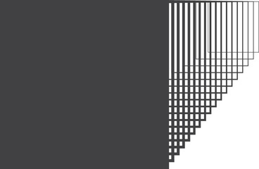 Square black gradient frame with blended line effect. Geometric shape