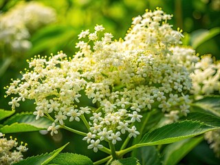 Elderflower Blossom Photography: Long Exposure, Lush Green Foliage, White Flowers, Nature Photography, Spring Flowers, Floral Photography