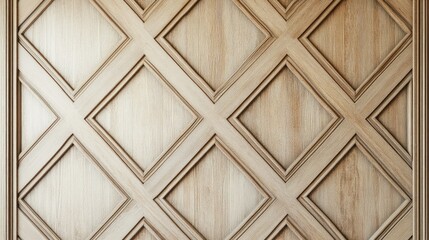 Elegant Light Wood Paneling with Distinctive Diamond Patterns for Contemporary Interior Design and Home Decor in Soft Natural Tones