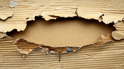 Torn Cardboard Hole Background Texture