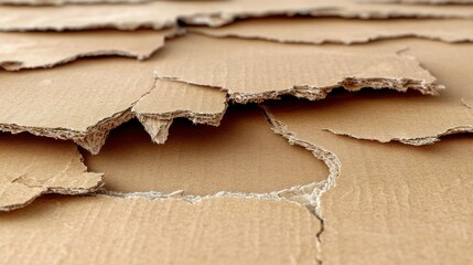 Torn Cardboard Texture Close-up; Recycle Background