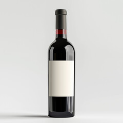 Fototapeta premium beautiful clean wine bottle with a blank label for graphic design mock up