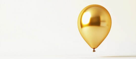 60th Anniversary Gold Balloon Isolated on White Background Ideal for Celebration Invitations and Occasions with Empty Space for Text