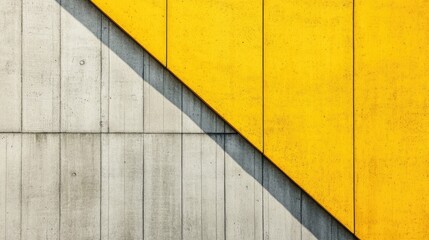 Textured Yellow and Gray Cement Wall Background with Decorative Concrete Patterns and Geometric Design