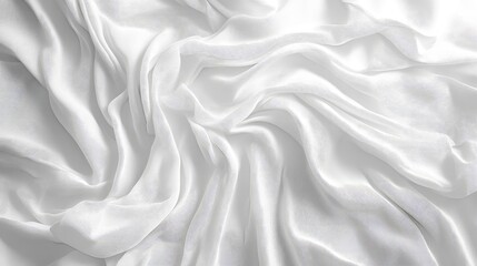 Fototapeta premium Textured White Synthetic Fabric with Stretch and Wrinkles on a Neutral Background, Close-Up Photography of Material Surface.