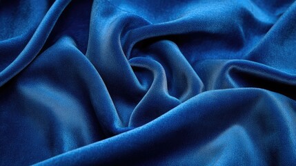 Obraz premium Blue Velvet Fabric Close-Up for Elegant Furniture Upholstery and Stylish Interior Decoration Rich Texture High Quality Material