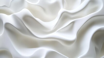 Obraz premium Elegant White Wavy Fabric Texture with Soft Curves and Organic Shape in Minimalist Aesthetic for Contemporary Art Background Design