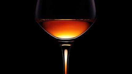 Elegant close up of a whiskey glass showcasing vibrant amber liquid against a dark background ideal for beverage or lifestyle promotions