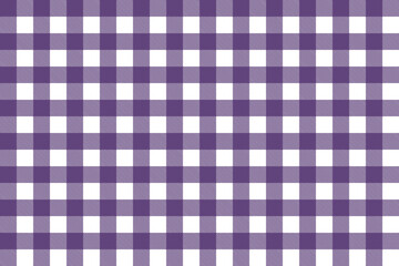 Purple Gingham Style Pattern, Checkered tablecloth pattern. Traditional plaid seamless vector texture.