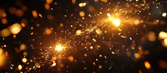 Naklejka premium Festive New Year Celebration Background with Sparkling Fireworks and Bokeh Effect Empty Space for Text Ideal for Holiday Greetings and Promotions