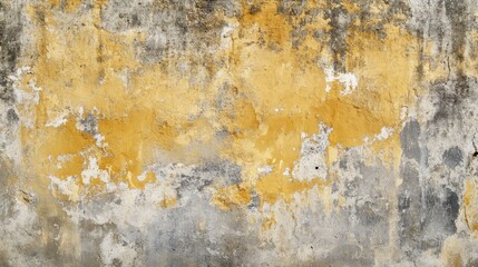 Fototapeta premium Yellow and Gray Weathered Cement Wall Texture Abstract Background for Design and Decoration