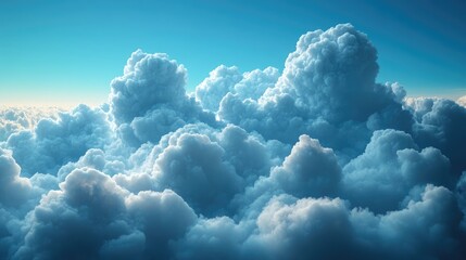 Aerial view of fluffy blue clouds symbolizing cloud technology and digital connectivity for modern home services and data exchange solutions