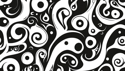 Intricate black and white abstract patterns