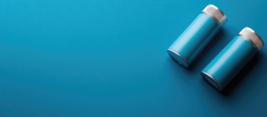 4 5V Battery Safety Guidelines with Blank Space for Text on a Smooth Blue Background