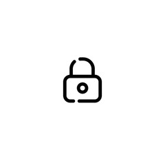 Lock widget symbol icon, sign and symbol icon. Minimalist vector line art, mobile apps icon