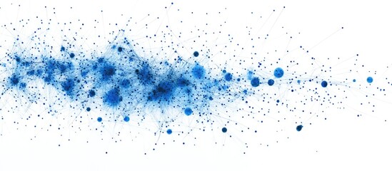 Obraz premium Abstract Blue Dots Network Distribution Design Featuring Open Copyspace for Custom Text and Branding Elements