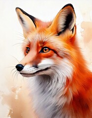 Obraz premium illustration of a fox water colour painting style 