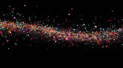 Colorful confetti explosion in mid-air creating a festive atmosphere perfect for celebrations with ample copyspace for text and branding.