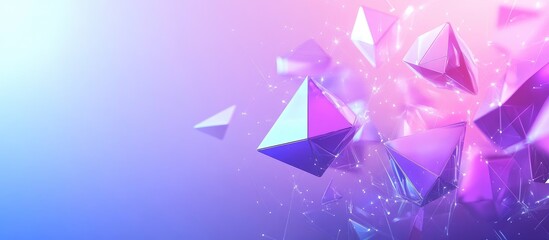 Abstract 5G Network Concept with Geometric Polygons and Colorful Background for Technology and Communication Advertising Needs