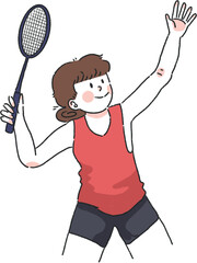 배드민턴을 치는 사람