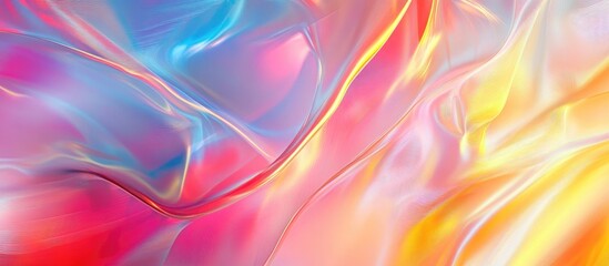 Vibrant Abstract Holographic Background with Fluid Neon Shapes and Space for Text in a Futuristic Style