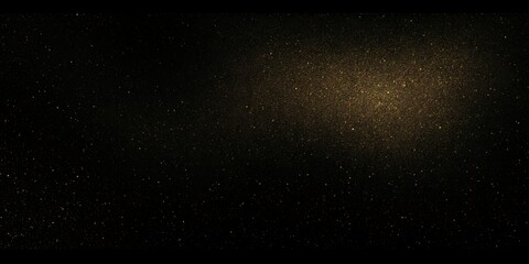 Obraz premium Golden dust particles floating, dark background, cosmic effect, design overlay