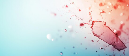 Abstract medical background featuring injury site representation with vibrant splashes and space for text placement