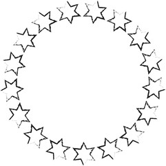 Hand drawn ink stars, icon, symbol, logo. Doodle sketchy brush style