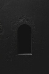 Dark Archway in Black Wall Minimalist Photography