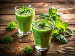 Green Smoothie Recipe: Refreshing Mint Green Smoothies in Clear Glasses