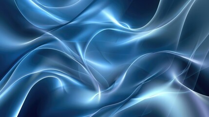 Obraz premium A smooth, flowing abstract design in shades of blue, evoking calmness and fluidity.