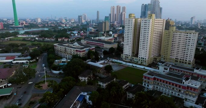 Metro Homes Apartments In The City Of Colombo, Sri Lanka. Aerial Drone Shot
