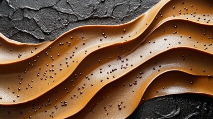 Obraz premium Caramel swirl, dark background, sprinkles, dessert, food photography