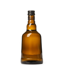 Bottle of rum on white background