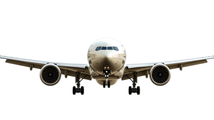 Passenger Plane on Approach for Landing in Clear Skies Generative AI