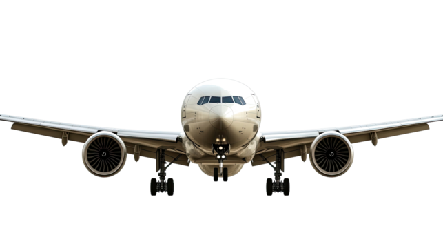 Passenger Plane on Approach for Landing in Clear Skies Generative AI