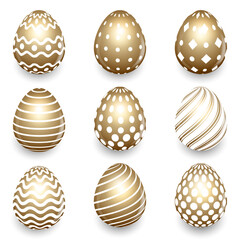 gold Easter egg set and various patterns