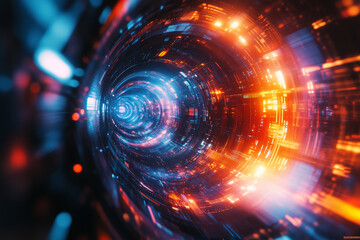 Fototapeta premium 2000s Wallpaper Concept Art Design, Data Tunnel