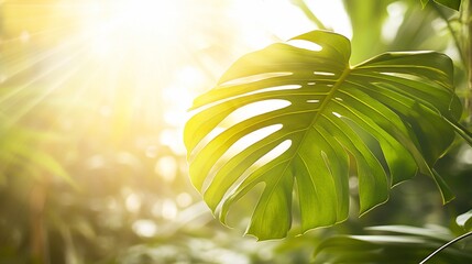 Sunlit tropical leaf.