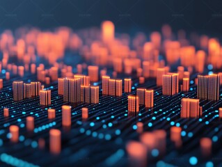 Obraz premium Abstract digital data visualization