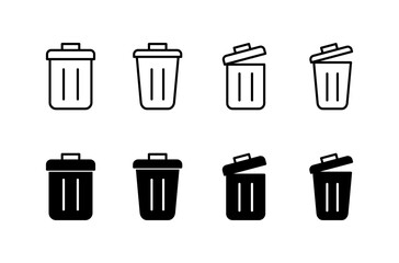 Trash icon vector isolated on white background. trash can icon. Delete icon vector